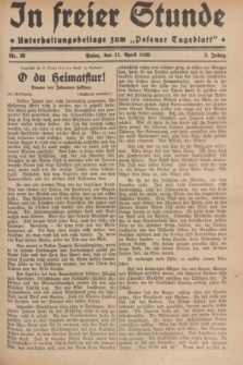 In Freier Stunde : Unterhaltungsbeilage zum „Posener Tageblatt”. Jg.3, Nr. 83 (11 April 1929)