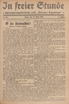 In Freier Stunde : Unterhaltungsbeilage zum „Posener Tageblatt”. Jg.3, Nr. 86 (14 April 1929)