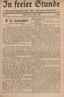 In Freier Stunde : Unterhaltungsbeilage zum „Posener Tageblatt”. Jg.3, Nr. 87 (16 April 1929)