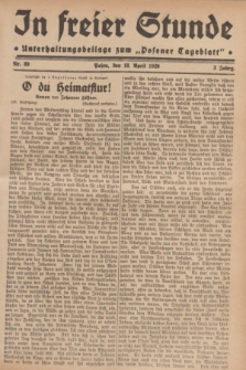 In Freier Stunde : Unterhaltungsbeilage zum „Posener Tageblatt”. Jg.3, Nr. 89 (18 April 1929)