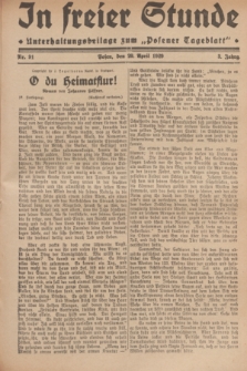 In Freier Stunde : Unterhaltungsbeilage zum „Posener Tageblatt”. Jg.3, Nr. 91 (20 April 1929)