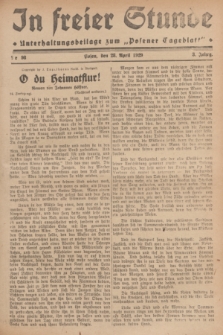 In Freier Stunde : Unterhaltungsbeilage zum „Posener Tageblatt”. Jg.3, Nr. 98 (28 April 1929)