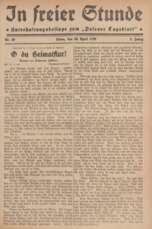 In Freier Stunde : Unterhaltungsbeilage zum „Posener Tageblatt”. Jg.3, Nr. 99 (30 April 1929)