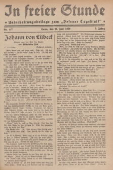 In Freier Stunde : Unterhaltungsbeilage zum „Posener Tageblatt”. Jg.3, Nr. 147 (29 Juni 1929)