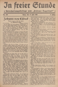 In Freier Stunde : Unterhaltungsbeilage zum „Posener Tageblatt”. Jg.3, Nr. 159 (14 Juli 1929)