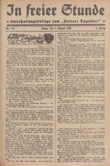 In Freier Stunde : Unterhaltungsbeilage zum „Posener Tageblatt”. Jg.3, Nr. 177 (4 August 1929)