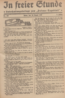 In Freier Stunde : Unterhaltungsbeilage zum „Posener Tageblatt”. Jg.3, Nr. 189 (20 August 1929)