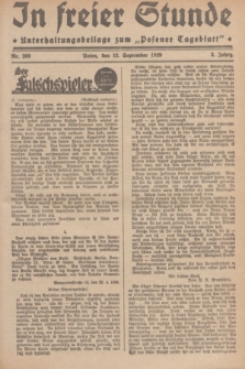 In Freier Stunde : Unterhaltungsbeilage zum „Posener Tageblatt”. Jg.3, Nr. 209 (12 September 1929)