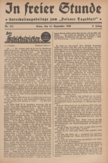 In Freier Stunde : Unterhaltungsbeilage zum „Posener Tageblatt”. Jg.3, Nr. 211 (14 September 1929)