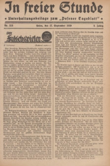 In Freier Stunde : Unterhaltungsbeilage zum „Posener Tageblatt”. Jg.3, Nr. 213 (17 September 1929)