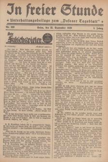 In Freier Stunde : Unterhaltungsbeilage zum „Posener Tageblatt”. Jg.3, Nr. 220 (25 September 1929)