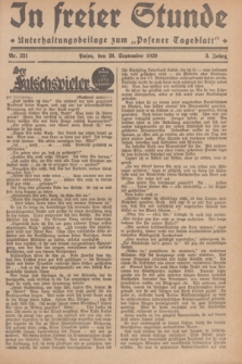 In Freier Stunde : Unterhaltungsbeilage zum „Posener Tageblatt”. Jg.3, Nr. 221 (26 September 1929)