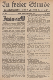 In Freier Stunde : Unterhaltungsbeilage zum „Posener Tageblatt”. Jg.3, Nr. 224 (29 September 1929)