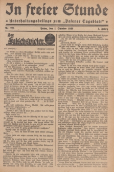 In Freier Stunde : Unterhaltungsbeilage zum „Posener Tageblatt”. Jg.3, Nr. 225 (1 Oktober 1929)