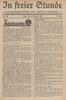 In Freier Stunde : Unterhaltungsbeilage zum „Posener Tageblatt”. Jg.3, Nr. 228 (4 Oktober 1929)