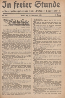 In Freier Stunde : Unterhaltungsbeilage zum „Posener Tageblatt”. Jg.3, Nr. 266 (19 November 1929)