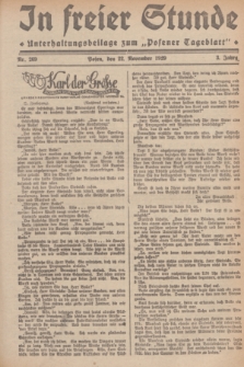 In Freier Stunde : Unterhaltungsbeilage zum „Posener Tageblatt”. Jg.3, Nr. 269 (22 November 1929)