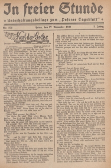 In Freier Stunde : Unterhaltungsbeilage zum „Posener Tageblatt”. Jg.3, Nr. 273 (27 November 1929)
