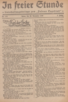 In Freier Stunde : Unterhaltungsbeilage zum „Posener Tageblatt”. Jg.3, Nr. 274 (28 November 1929)