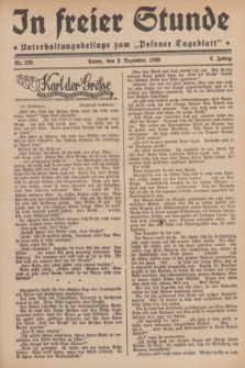 In Freier Stunde : Unterhaltungsbeilage zum „Posener Tageblatt”. Jg.3, Nr. 278 (3 December 1929)