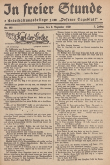 In Freier Stunde : Unterhaltungsbeilage zum „Posener Tageblatt”. Jg.3, Nr. 283 (8 Dezmber 1929)