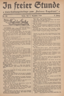 In Freier Stunde : Unterhaltungsbeilage zum „Posener Tageblatt”. Jg.3, Nr. 285 (11 Dezember 1929)