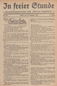 In Freier Stunde : Unterhaltungsbeilage zum „Posener Tageblatt”. Jg.3, Nr. 287 (13 Dezember 1929)