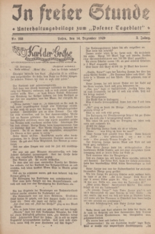 In Freier Stunde : Unterhaltungsbeilage zum „Posener Tageblatt”. Jg.3, Nr. 288 (14 Dezember 1929)