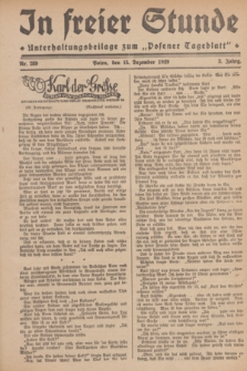 In Freier Stunde : Unterhaltungsbeilage zum „Posener Tageblatt”. Jg.3, Nr. 289 (15 Dezember 1929)