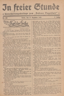 In Freier Stunde : Unterhaltungsbeilage zum „Posener Tageblatt”. Jg.3, Nr. 290 (17 Dezember 1929)