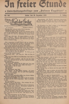 In Freier Stunde : Unterhaltungsbeilage zum „Posener Tageblatt”. Jg.3, Nr. 293 (20 Dezember 1929)