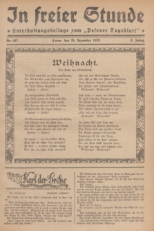 In Freier Stunde : Unterhaltungsbeilage zum „Posener Tageblatt”. Jg.3, Nr. 297 (25 Dezember 1929)