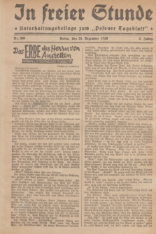 In Freier Stunde : Unterhaltungsbeilage zum „Posener Tageblatt”. Jg.3, Nr. 300 (31 Dezember 1929)