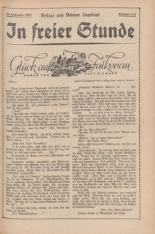 In Freier Stunde : Beilage zum „Posener Tageblatt”. 1935, Nr. 224 (29 September)