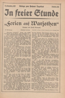 In Freier Stunde : Beilage zum „Posener Tageblatt”. 1935, Nr. 262 (14 November)