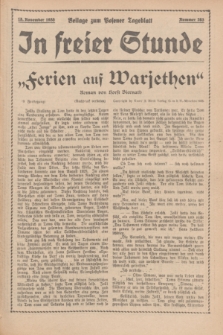 In Freier Stunde : Beilage zum „Posener Tageblatt”. 1935, Nr. 263 (15 November)