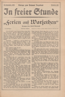 In Freier Stunde : Beilage zum „Posener Tageblatt”. 1935, Nr. 267 (20 November)