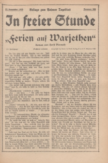 In Freier Stunde : Beilage zum „Posener Tageblatt”. 1935, Nr. 269 (22 November)