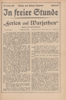 In Freier Stunde : Beilage zum „Posener Tageblatt”. 1935, Nr. 274 (28 November)