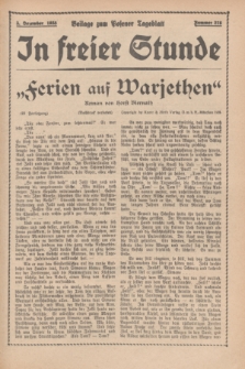 In Freier Stunde : Beilage zum „Posener Tageblatt”. 1935, Nr. 278 (3 Dezember)