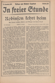 In Freier Stunde : Beilage zum „Posener Tageblatt”. 1935, Nr. 290 (17 Dezember)