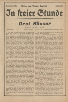 In Freier Stunde : Beilage zum „Posener Tageblatt”. 1934, Nr. 204 (9 September)