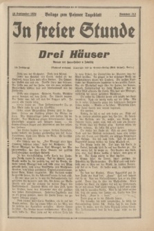 In Freier Stunde : Beilage zum „Posener Tageblatt”. 1934, Nr. 212 (19 September)