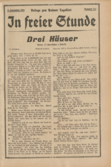 In Freier Stunde : Beilage zum „Posener Tageblatt”. 1934, Nr. 214 (21 September)