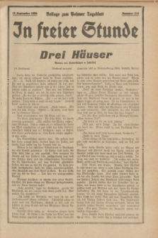 In Freier Stunde : Beilage zum „Posener Tageblatt”. 1934, Nr. 215 (22 September)