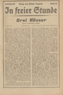 In Freier Stunde : Beilage zum „Posener Tageblatt”. 1934, Nr. 218 (26 September)