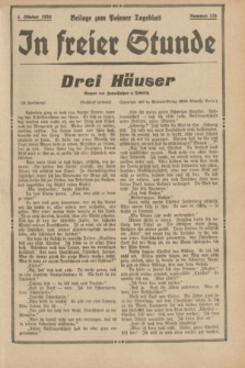 In Freier Stunde : Beilage zum „Posener Tageblatt”. 1934, Nr. 225 (4 Oktober)