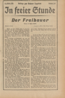 In Freier Stunde : Beilage zum „Posener Tageblatt”. 1934, Nr. 240 (21 Oktober)