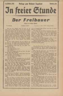 In Freier Stunde : Beilage zum „Posener Tageblatt”. 1934, Nr. 243 (25 Oktober)