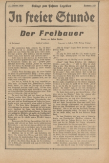 In Freier Stunde : Beilage zum „Posener Tageblatt”. 1934, Nr. 245 (27 Oktober)